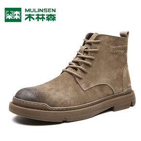 MULINSEN 木林森 0889 男士高帮工装鞋英伦风中帮战狼短靴 138元