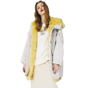 17日0点：MOUSSY 028BAE30-5300 女款大毛领棉服 369元 ￥369