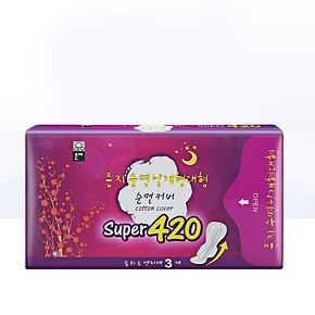 ￥94.05 Eunjee恩芝夜用卫生巾42cm超长护翼纯棉瞬吸干爽量大3片/包*10件