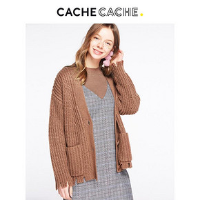 Cache Cache 捉迷藏 女款棕色针织开衫 69元
