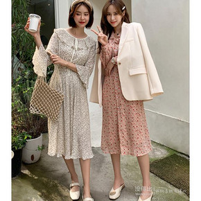 ￥64.5 HSTYLE 韩都衣舍 RE1003 女装宽松娃娃领中长款连衣裙