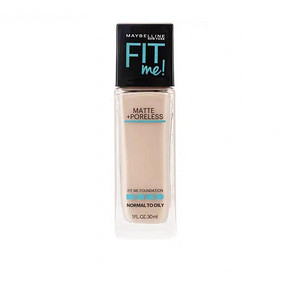 限定套盒 屈臣氏美宝莲fitme柔雾粉底液轻薄保湿遮瑕持久控油30ml 实际到手99