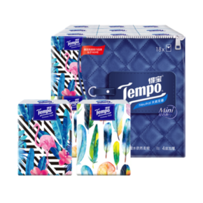 Tempo 得宝 Mini系列 手帕纸4层5张*18包 (210*210mm) *2件 20.48元（合10.24元/件） ￥2
