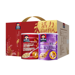 桂格 大红大紫燕 麦片礼盒700g*2罐 *2件 69.9元（2件5折） ￥70
