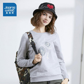 ￥33.96 JEANSWEST 真维斯 271TB505 女士圆领印花卫衣