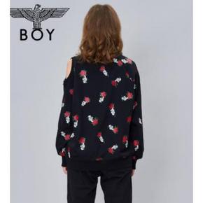 【优惠促销】Boy London 2019SS 老鹰玫瑰印花露肩卫衣 到手价719