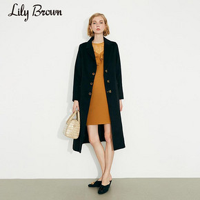 Lily Brown2019秋冬新品 荷叶边蕾丝修身针织连衣裙LWNO195015 *3件 1774.8元（合591.6