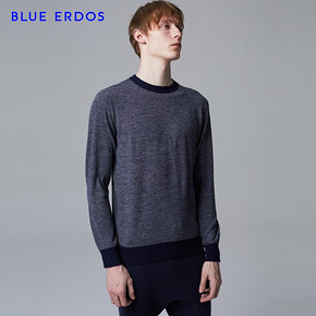 BLUE ERDOS 秋冬精纺羊毛圆领拼色男士针织衫 *15件 5785元（合385.67元/件）