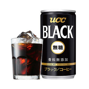 日本原装UCC悠诗诗进口黑咖啡饮料185g*4罐装 即饮无糖咖啡饮料 14.8元
