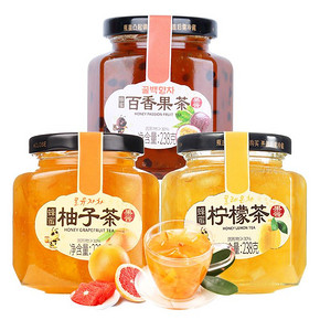 花圣蜂蜜柚子柠檬茶百香果茶238g*3瓶装好喝的冲饮饮品水果茶果酱 18.9元