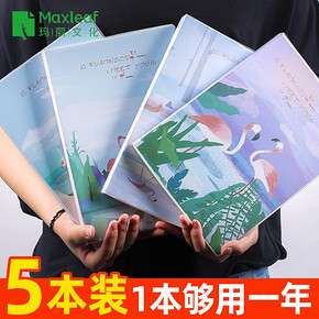 Maxleaf 玛丽 胶套笔记本 A5/64张 5本装 12.5元