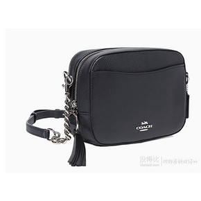 ￥590 COACH/蔻驰 黑色金属银LOGO女士斜挎单肩包相机包