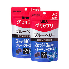 UHA 悠哈 GUMI营养健康软糖 蓝莓 2袋装 *2件 200元（合100元/件）