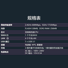 ￥579 ASUS华硕RT-AC85P2400M双频全千兆无线路由器