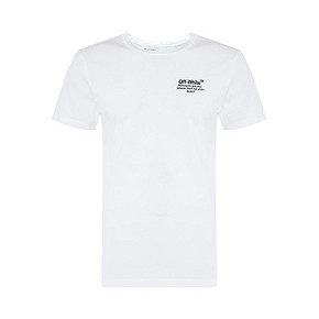 off white 男士白色全棉刺绣潮流圆领短袖T恤衫上衣 531元