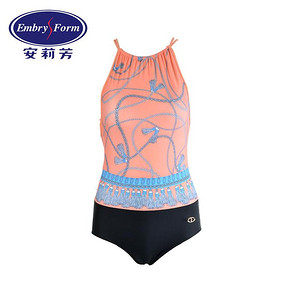安莉芳印花肚兜美背连体泳衣女士温泉连体泳装ES0961 *5件 1270.5元（合254.1元/