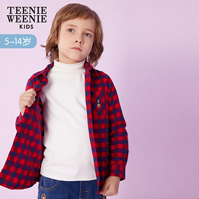 TeenieWeenie Kids小熊童装男童格子衬衫儿童长袖衬衣2020春新品 *5件 841.5元（合1