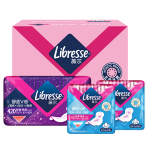 Libresse 薇尔 日夜卫生巾组合26片装（日用240mm*10p*2包+加长夜用420mm*6p） *2件 5