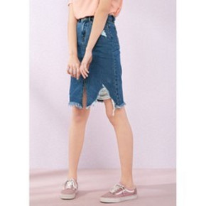 限尺码： Semir 森马 11-038200050 女士高腰牛仔裙 29.99元