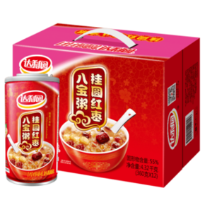 限地区：达利园 八宝粥桂圆红枣粥 360g*12罐 *4件 91.52元（双重优惠） ￥36