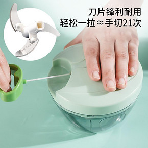 蒜泥神器家用手拉式迷你搅碎机蒜蓉厨房小旋风手动辣椒拉蒜捣蒜器 *22件 56