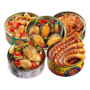 麻辣小海鲜熟食组合即食罐装捞汁鲜活大罐网红牡蛎花甲海螺肉罐头 实际到