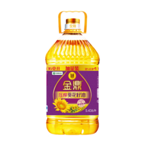 金鼎 压榨葵花籽油 5.436L *2件 +凑单品 91.06元包邮（多重优惠） ￥70
