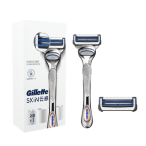 Gillette 吉列 SKIN 云感 手动剃须刀套装 1刀架+2刀头（赠洁面 20g*5） 84.9元 ￥85