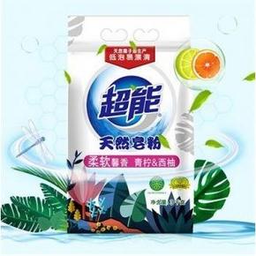 天猫 超能 天然皂粉3kg *4 101.44元包邮（合25.36元/件）