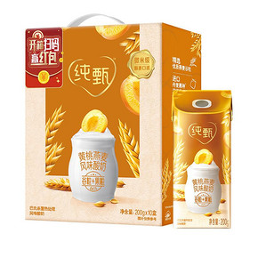 蒙牛纯甄燕麦谷粒 黄桃口味果粒酸牛奶200g*10包营养早餐奶整箱 *2件 75.46元