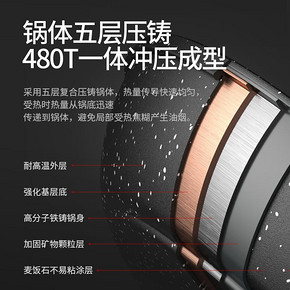 浩诺 麦饭石平底不粘锅 22cm 不带盖 9.9元