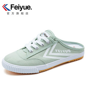 feiyue/飞跃半拖帆布鞋女新款原宿风懒人一脚蹬无后跟百搭潮鞋 *3件 208.9元（
