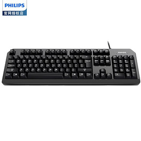 ￥39包邮 PHILIPS/飞利浦 飞利浦有线键盘办公商务茶轴机械 SPK6212