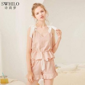 天猫 歌瑞尔诗莉萝 HWS19014 女士吊带睡衣套装 79元包邮（下单立减）
