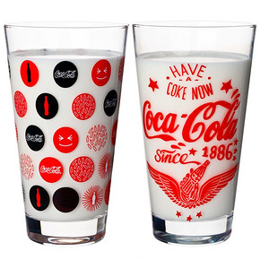 进口玻璃杯果汁牛奶杯CocaCola可乐杯啤酒杯子创意水杯 19.5元