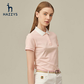 ￥555包邮 Hazzys 哈吉斯 ASTSE00BX01 POLO衫女修身春装T恤