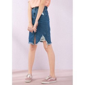 限尺码：Semir 森马 11-038200050 女士高腰牛仔裙 21元