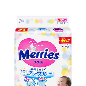 日本花王Merries小增量版婴儿纸尿裤M64 4片*3 241.16元
