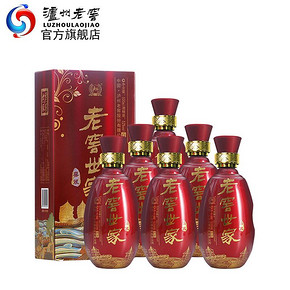 泸州老窖 老窖世家喜装 52度 500ml*6瓶 白酒 整箱 409元