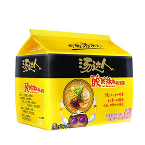 统一生活面 汤达人酸酸辣辣豚骨拉面130g*5袋 方便面泡面袋装速食 21.5元
