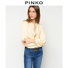 PINKO2020春夏新品女装木耳褶边衬衫1N12U87311 1390.00元