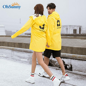 ohsunny暴风时尚雨衣男女风衣大码户外防水旅游登山长款雨披潮牌 *3件 847元