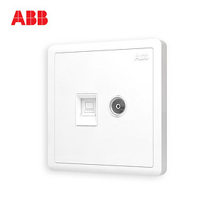 ABB开关插座远致白墙壁86型插座面板电视电脑插座AO325 *2件 45.6元（需用券，