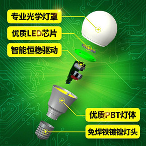 欧普照明 LED灯泡 E27 白光 2.5w ￥1.8