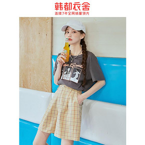 韩都衣舍 DU9555 女士五分休闲裤 低至69.3元