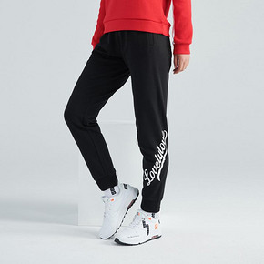 361度运动裤长裤女春秋款宽松新款哈伦裤黑色束脚女士休闲卫裤 99元