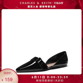CHARLES＆KEITH 2020春新品CK1-70900170搭扣装饰平底单鞋奥赛鞋女 159元