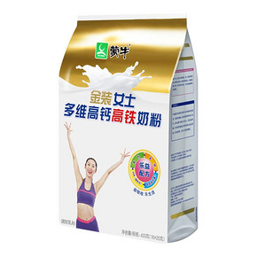 蒙牛（MENGNIU） 金装女士多维高钙高铁奶粉 400g *2件 60.84元（合30.42元/件）