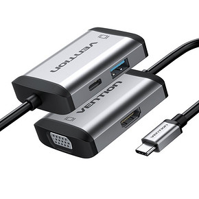 威迅 四合一扩展坞（USB3.0+HDMI+VGA+87W PD快充)  券后69元包邮