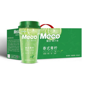 香飘飘Meco蜜谷果汁茶泰式青柠8杯装整箱 40元